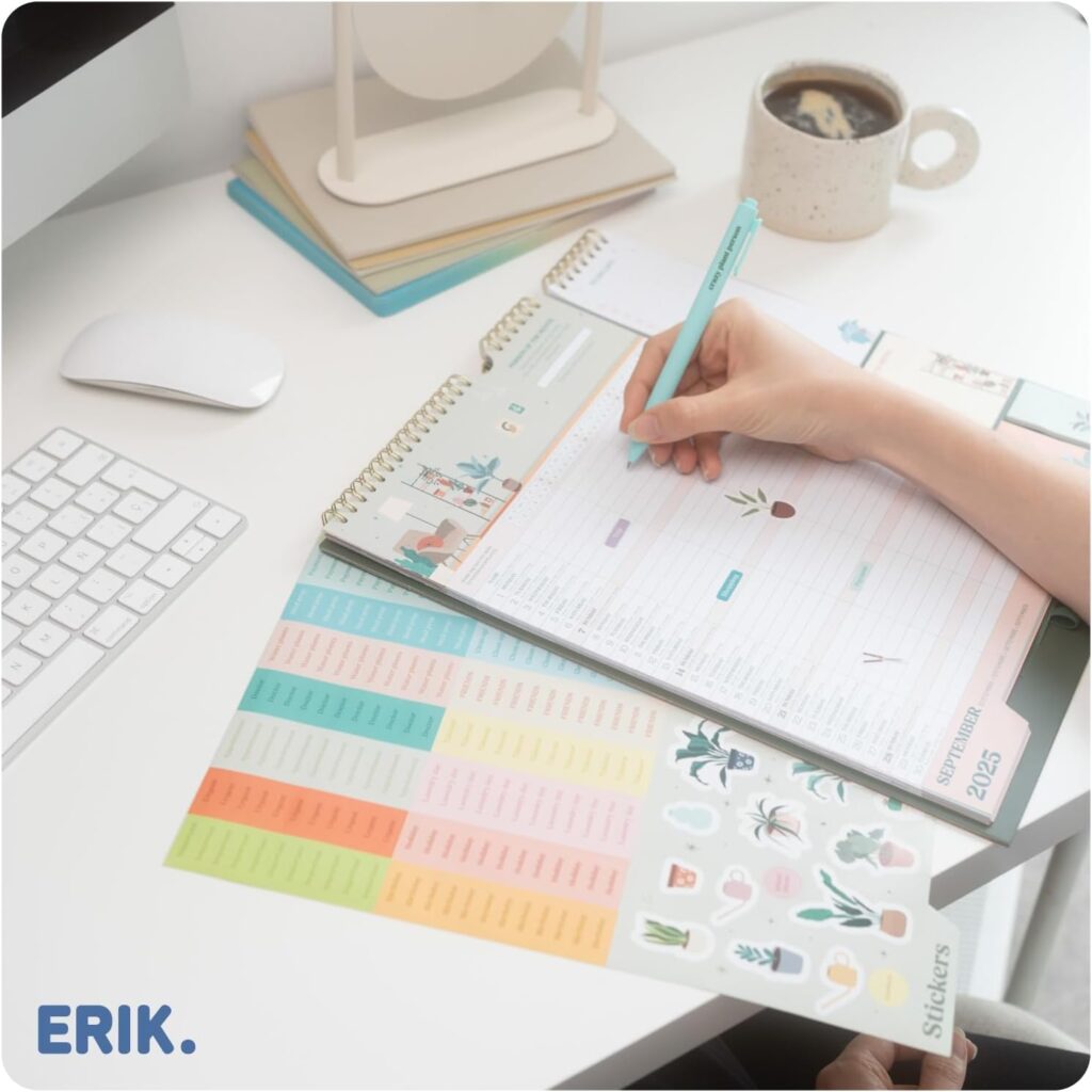 Erik - Zidni planer sep 25 - dec 26 sa stikerima i hemijskom - Plants