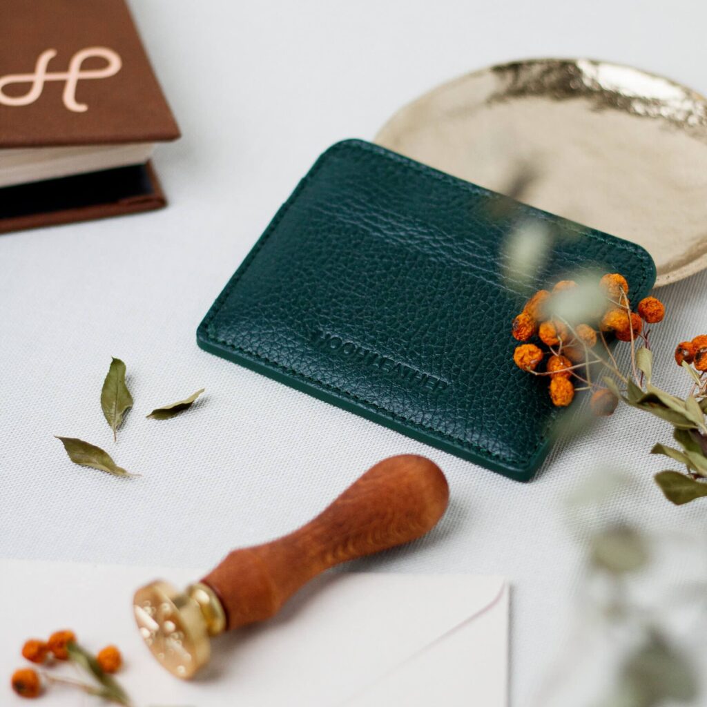 Hooh - Kožna futrola za kartice - Zelena